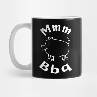 White Line Food for Grilling BBQ Pork Mug